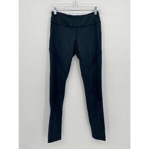 Zella Navy Blue Heathered Mesh Calves Cropped Leg